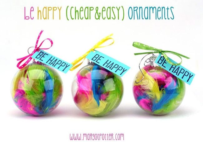 Colorful Feathers Inside Glass Spheres