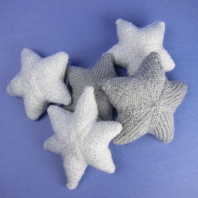Gray Wool Stars On Purple