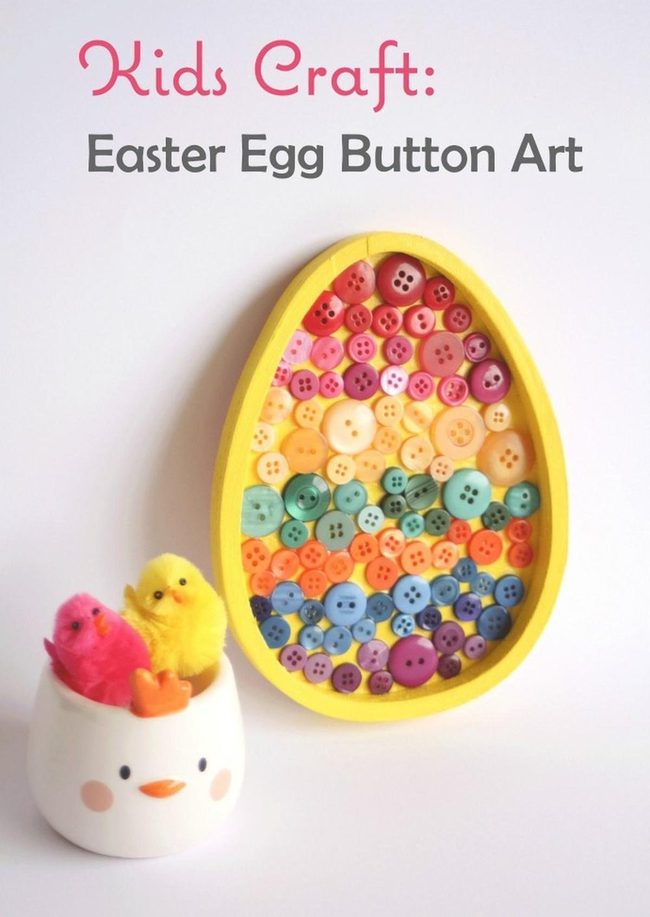 Rainbow Buttons Easter Egg Frame