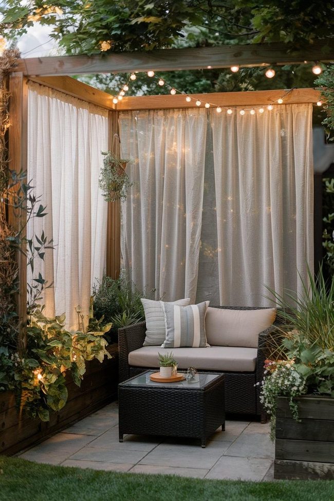 Subtle White Lights Behind Fabric
