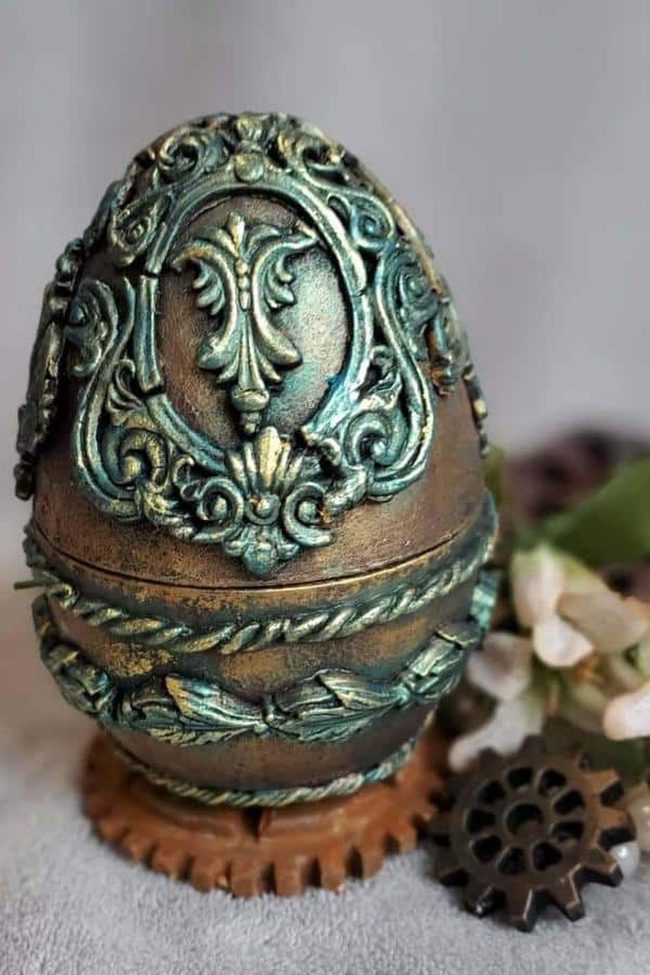 Bronze Steampunk Egg With Gear Touches