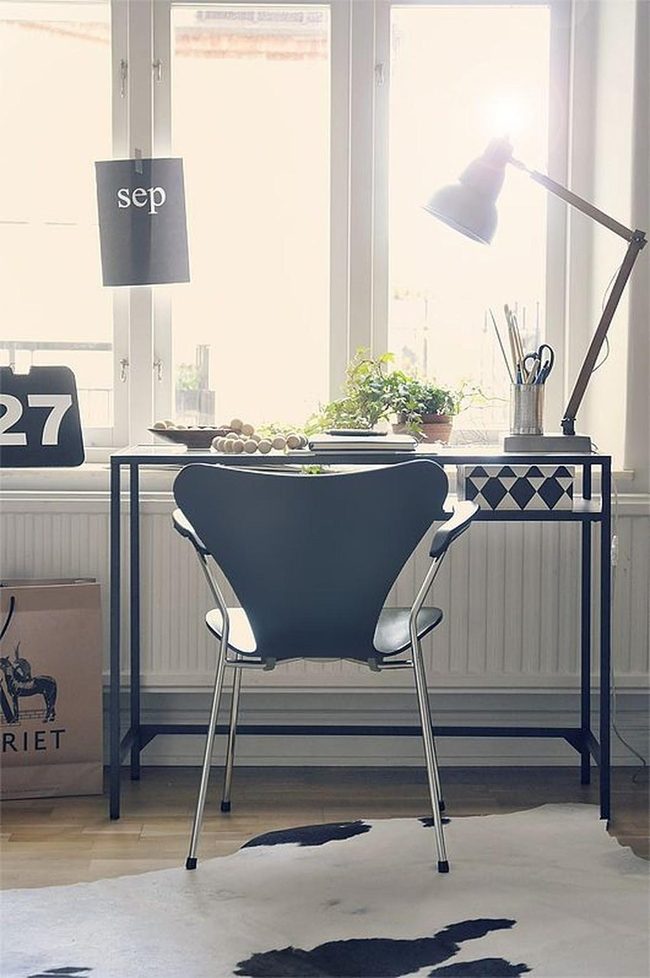 Sunlit Black Chair Workspace