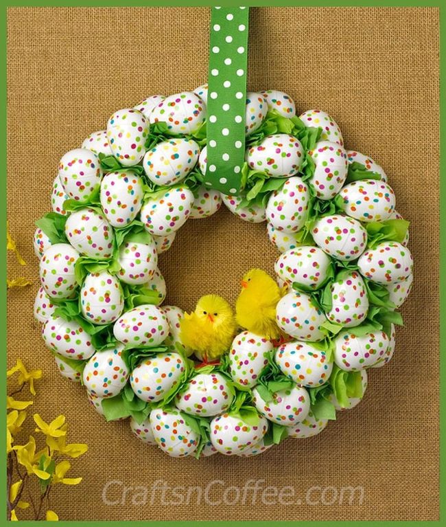 Yellow Chicks Among Dotted Eggs