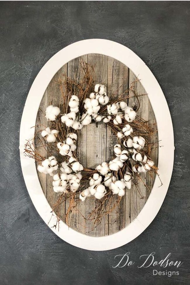 White Wooden Wreath Statement