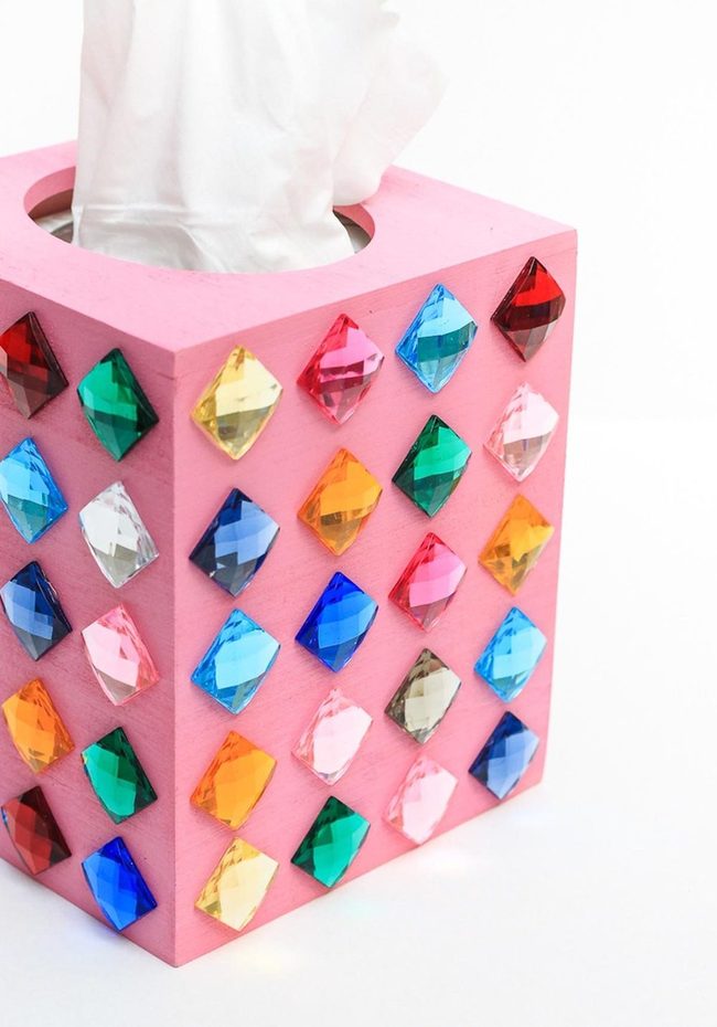 Sparkling Gem Tissue Box Pink