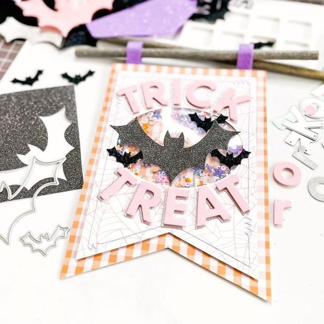 Glittery Black Bat Banner