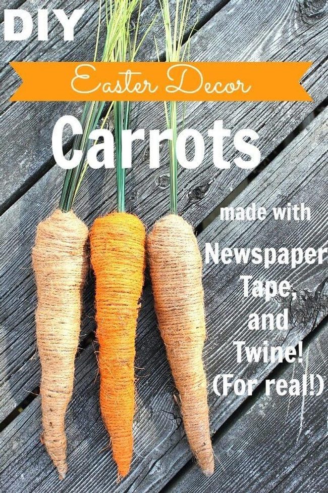 Orange Twine-Wrapped Carrot Centerpieces