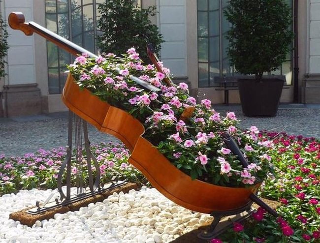 Vintage Cello Garden Planter