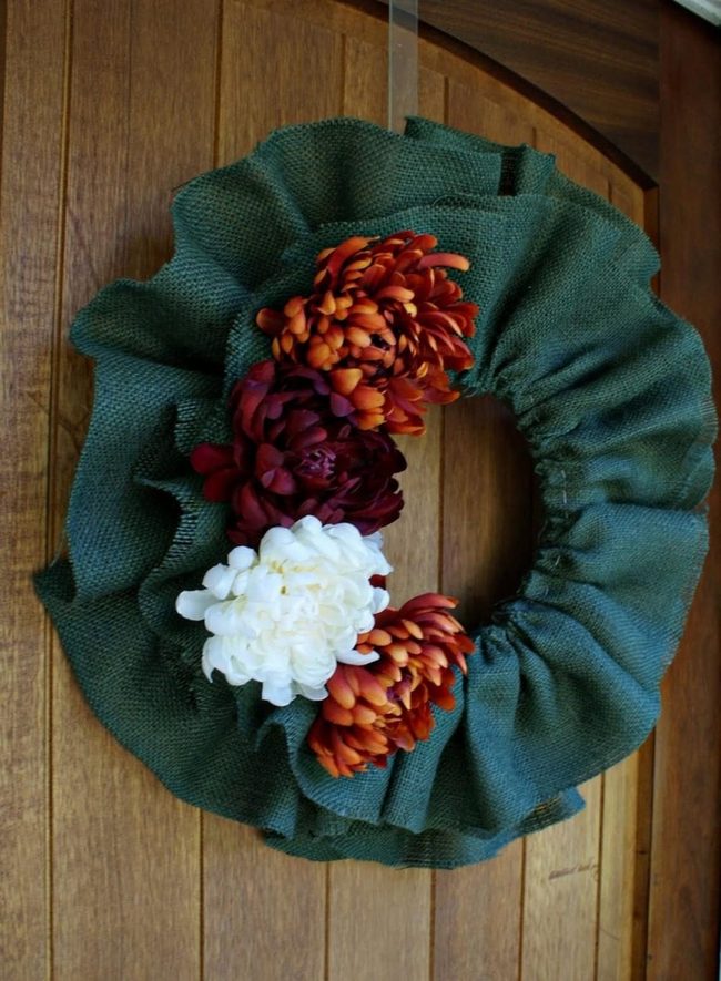 Red Orange Flower Wreath