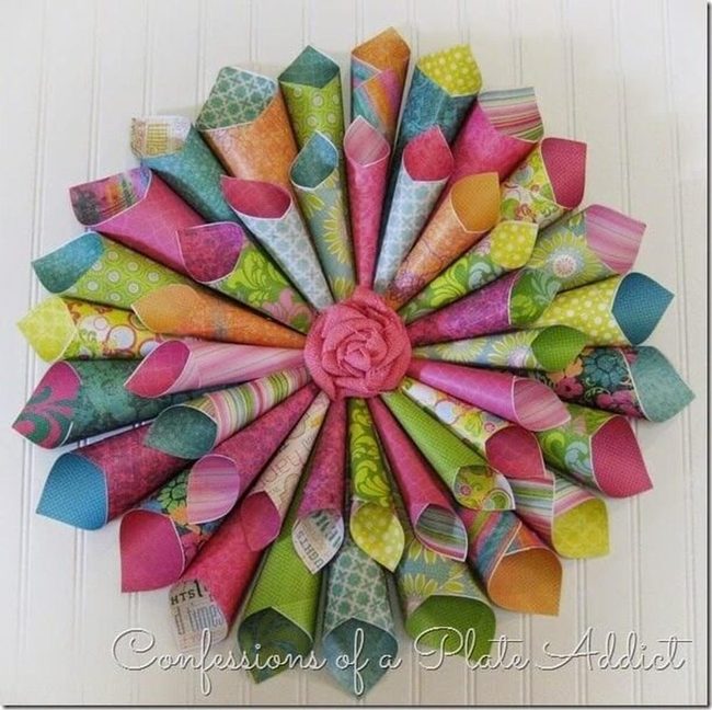Layered Scrapbook Wreath Colors