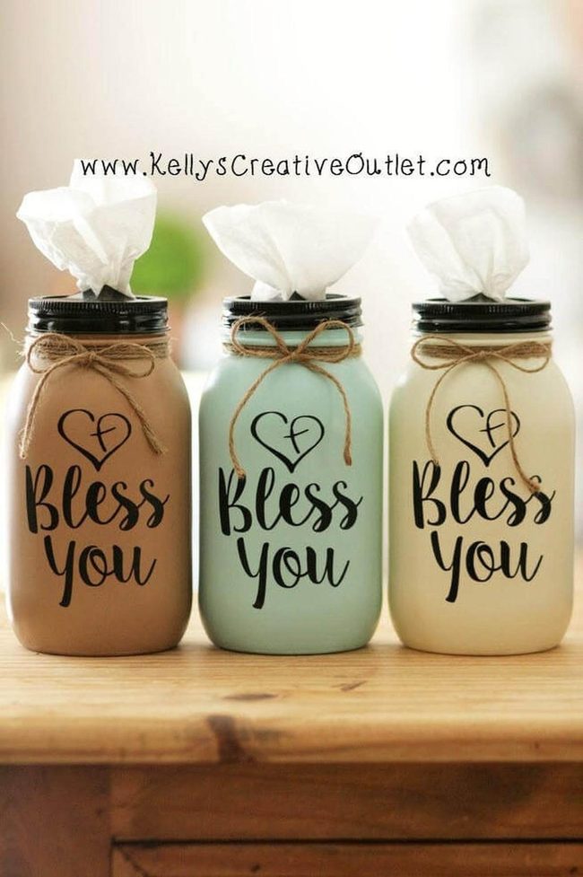 Personalized Tissue Jar Shelf Decor