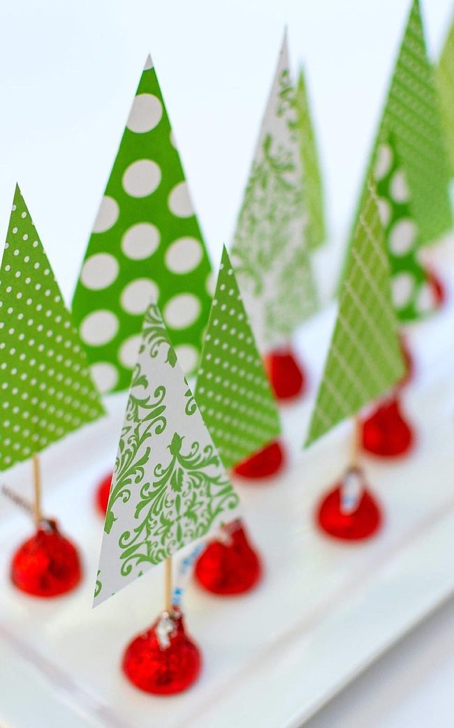 Chocolate Kiss Candy Trees