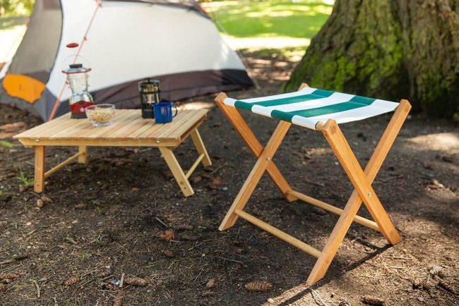 Striped Canvas Camping Seat