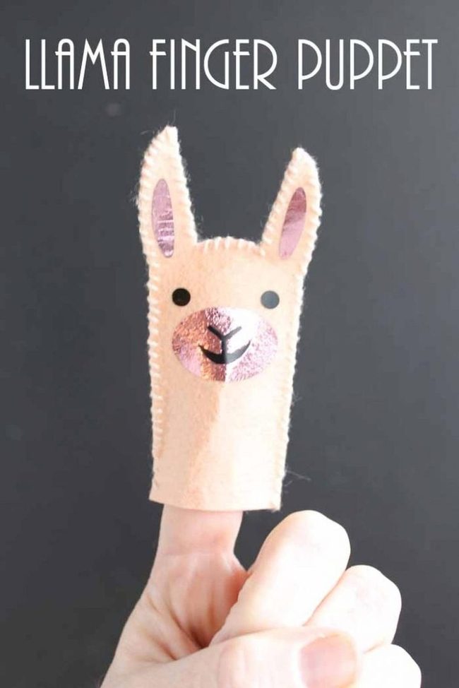 Pink-Eared Llama Finger Puppets