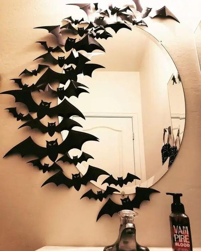Black Bats Mirror Reflection