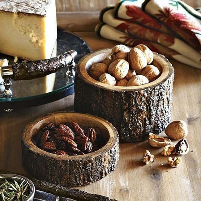 Natural Wood Bowls Earth Tones