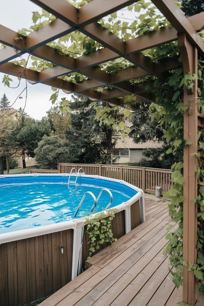 Wooden Spool Poolside Drinks Table