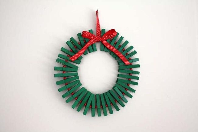 Colorful Clothespin Wreath Craft