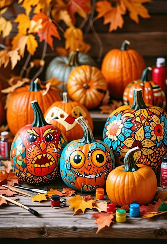 Orange Canvas Fall Art