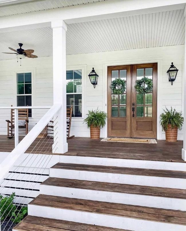 White Walls, Black Accents, Natural Wood