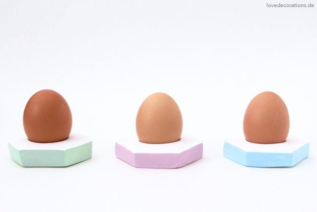 Pastel Hexagons Cradling Brown Eggs