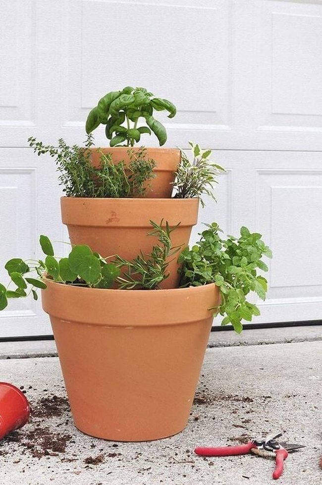Terracotta Tier Herb Tower