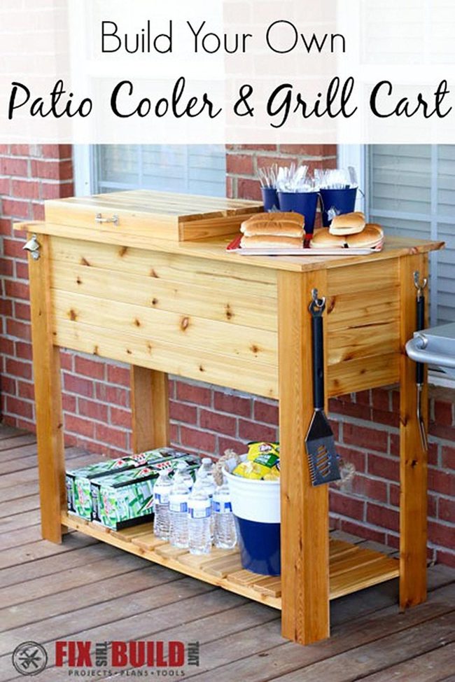Natural Wood Grain Grill Station