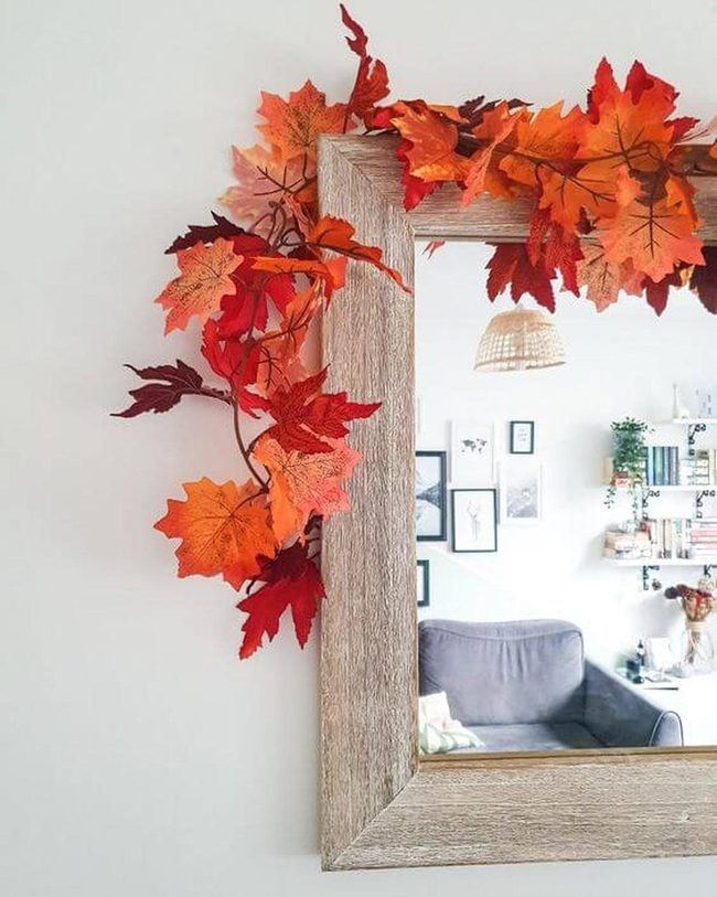 Autumn Leaves Mirror Frame