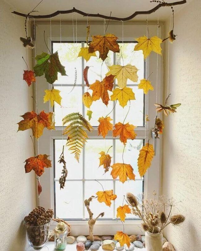 Fallen Leaves Gold Amber