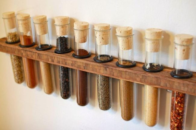 Colorful Spices Behind Glass
