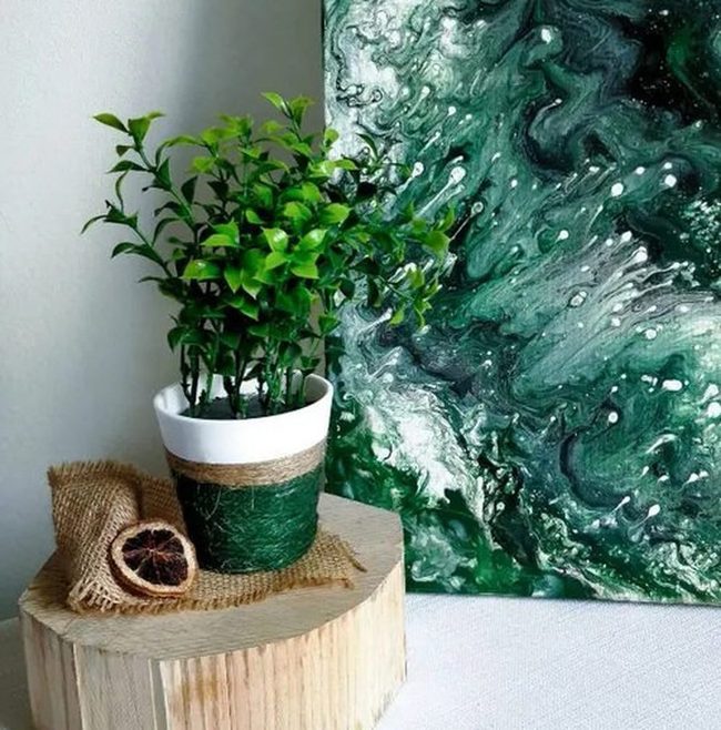 Colorful Yarn Wrapped Planters