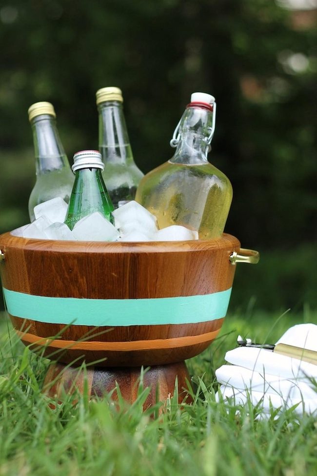 Sunlit Glass And Striped Buckets