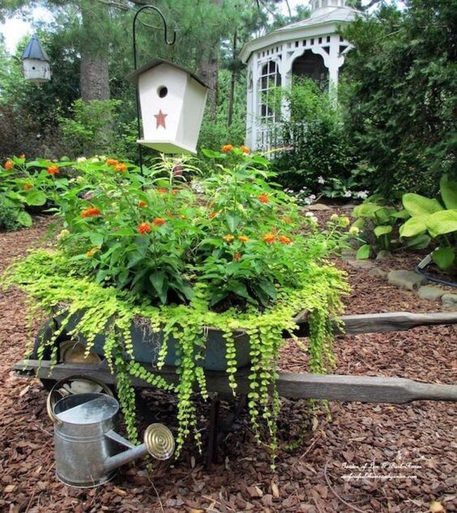 Vintage Wheelbarrow Flower Planter
