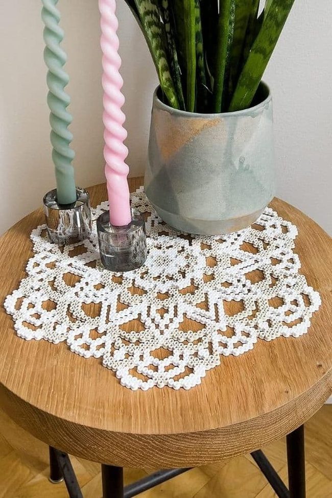 White Lattice Hama Bead Design