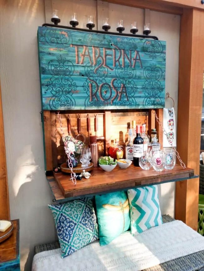 Reclaimed Wood Spanish Bar Station