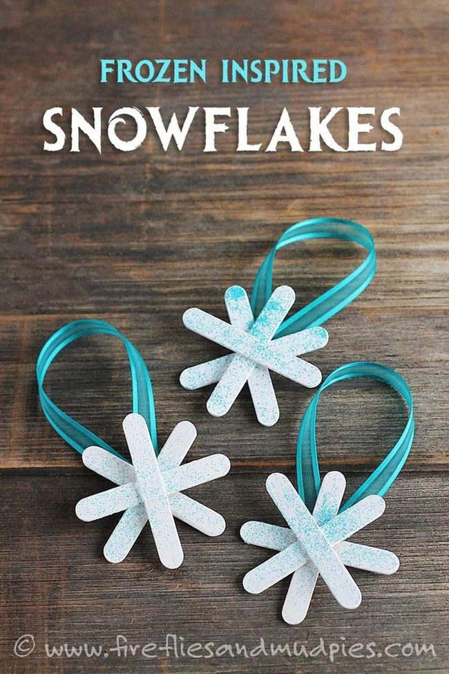 Popsicle Stick Snowflakes Blue Ribbon