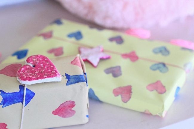 Colorful Hearts On Cheerful Wrapping