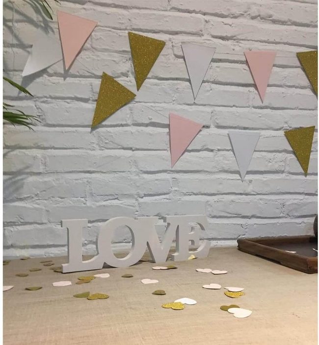 White Wood Love Statement