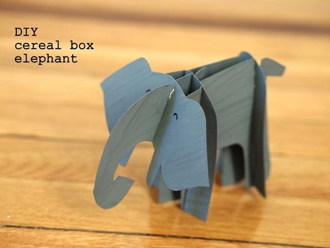 Gray Cardboard Elephant Craft