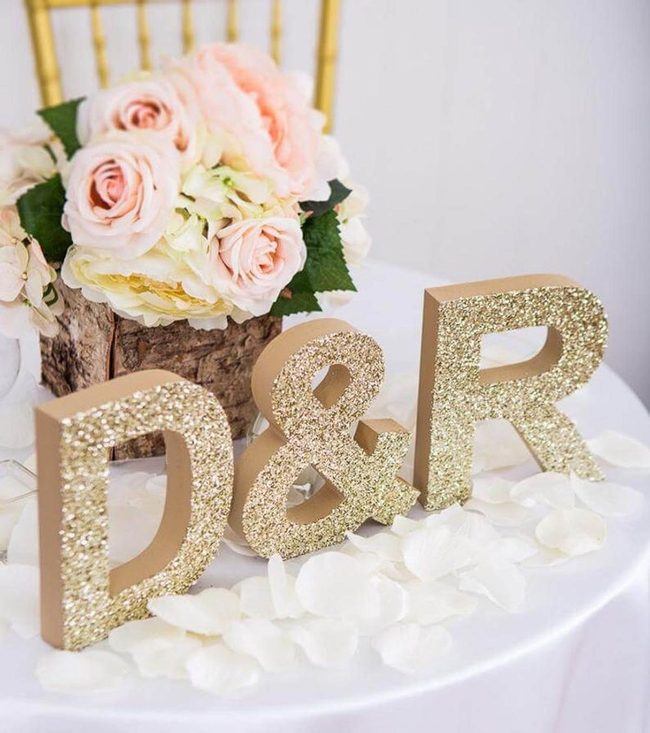 Personalized Wooden Initial Centerpiece