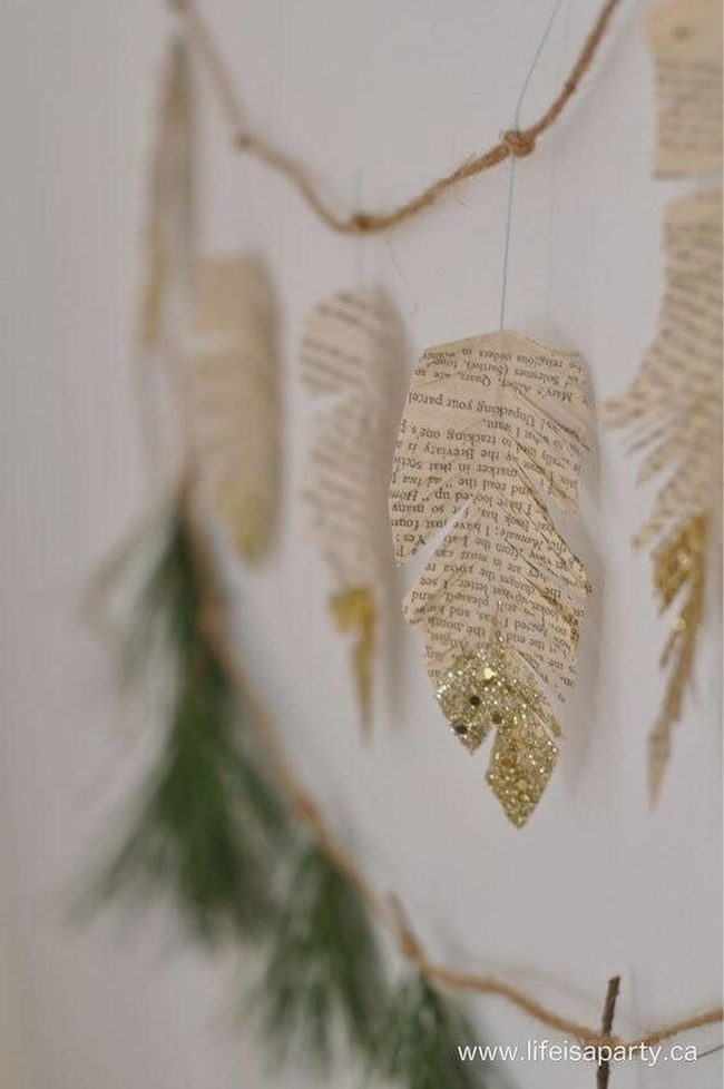 Twisted Book Pages With Gold Sparkle