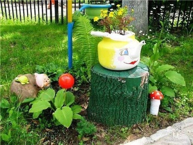 Sunny Yellow Teapot Planter