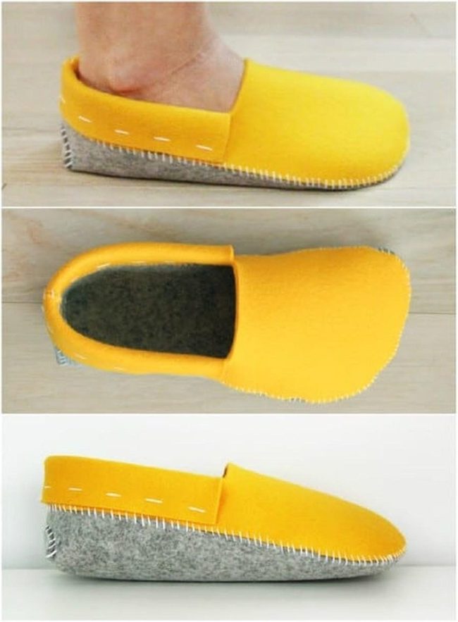 Handmade Felt Slippers Winter Warmth