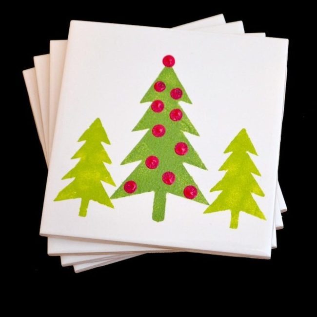 Green Pine Trees On Crisp White
