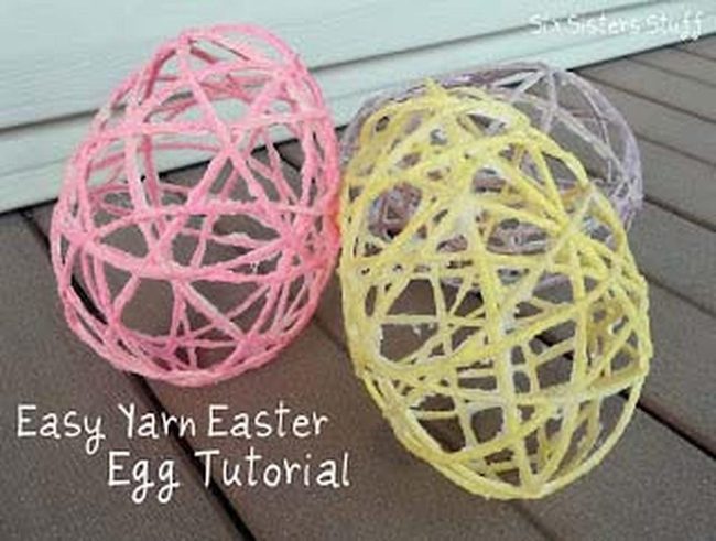 Colorful Yarn Easter Eggs
