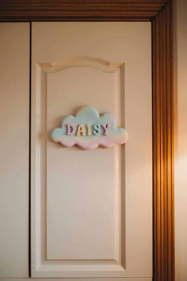 Pastel Cloud Name Sign With Raised Letters