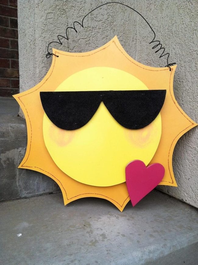 Orange Sun With Heart Details