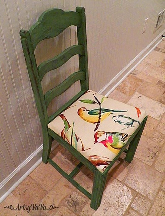 Painted Wood Chair In Jewel Tones