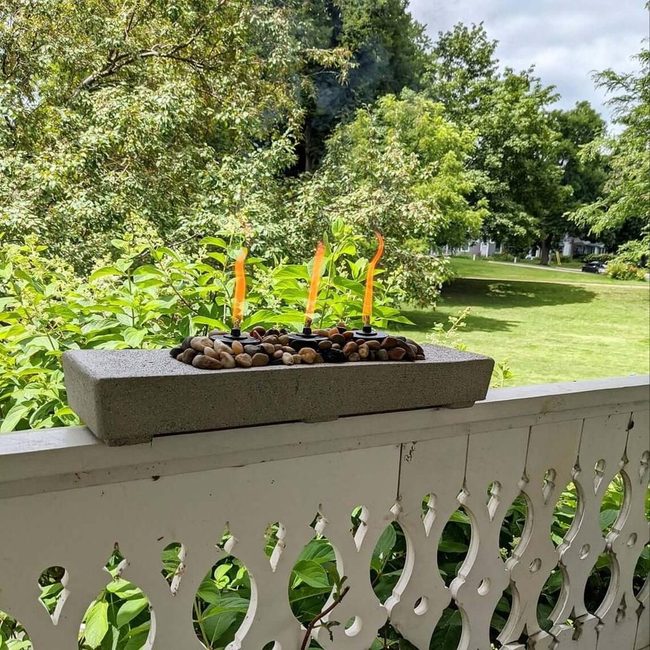 Concrete Fire Pit Porch