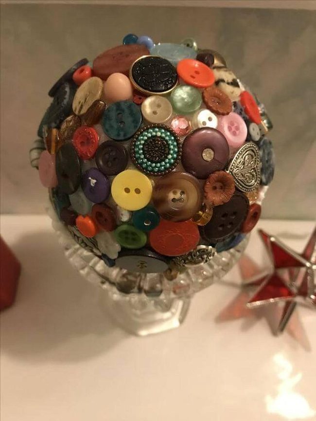 Colorful Button Sphere Decoration